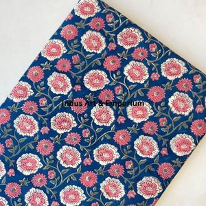 Tela de Algodón Cambray Estampada a Bloques 60x60, Tela de Algodón con Estampado Tradicional Jaipuri - Product Image 4