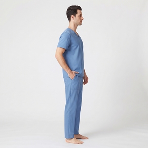 Conjunto de Uniforme Médico Transpirable para Hombre, Camisa con Cuello en V, Pantalones con Bolsillos Tipo Cargo, Poliéster y Elastano, Ropa de Hospital - Product Image 4