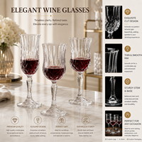 Verres à vin à long pied en cristal de luxe de style européen, gobelets à eau, 200ml-270ml, pour vin rouge, utilisation en restaurant et bar