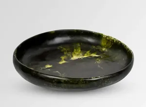 Assiette de service ronde moderne en résine polie, personnalisable, pour les occasions festives, en stock - Product Image 4