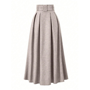 Falda de Mujer con Cintura Alta, Tejida, con Volantes, Sólida, Transpirable, Hecha a Medida, Material Duradero, Moda Urbana - Product Image 3