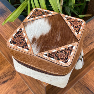 Joyero de cuero con herramientas manuales populares, organizador de almacenamiento, cuero de vaca, tamaño grande, joyero de viaje para mujer, para anillos, pendientes, collar - Product Image 2