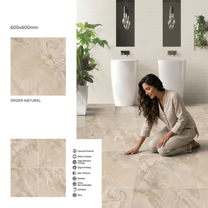Diseño de Mármol Azul Bianco, Baldosas de Porcelana Nano Pulida de 600x600mm y 20mm, Colección de Pisos Brillantes GVT para Baño - Product Image 3