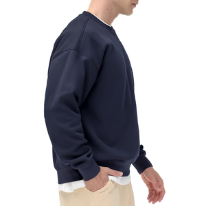 Sudadera de Hombre Estilo Urbano, Color Sólido, Manga Larga, Cuello Redondo, Corte Holgado, Informal - Product Image 5