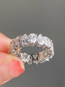 Anillo de Oro con Diamante Cultivado en Laboratorio, Corte Pera, Detalles de Hojas, Estilo Floral Vintage, Chapado en Rodio, Engaste de Garras, Joyería Fina de Lujo, Regalo - Product Image 3