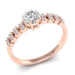 Bagues de fiançailles REYES en moissanite taille brillant rond de 0,61 carat, en argent sterling 925, bijoux de mariage pour femmes - Product Image 2