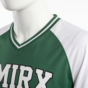 Maillot de basket vert et blanc à col en V, manches courtes, uniforme d'équipe, impression numérique, t-shirt de sport 100% polyester mesh unisexe - Product Image 5
