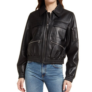 แจ็คเก็ตหนังแท้ขายส่งสำหรับผู้ชายและผู้หญิง แฟชั่นสไตล์มอเตอร์ไซค์ มีไซส์พลัสไซส์ให้เลือก หนังแท้คุณภาพเยี่ยม 100% - Product Image 5