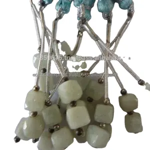 กล่องพลอยสีฟ้าใสเป็นคู่ลูกปัดคริสตัลรักษาเครื่องประดับทำจากหินอัญมณี - Product Image 1