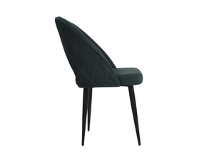Chaise de salle à manger moderne du milieu du siècle, noire, confortable, avec accoudoirs, dossier, design simple, pour hôtels et restaurants - Product Image 2