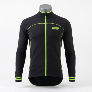 Lightweight Spandex/Polyester Active Stretch <b>Cycling</b> <b>Jersey</b> for Men with <b>Long</b> <b>Sleeves</b> Customizable Shirt Windproof Design - Product Image 2