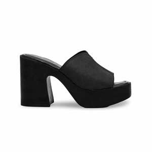 Sandales à talons formelles noires PU0413 Pantoufle - Product Image 4