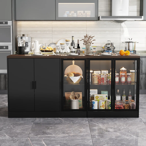 Islas de Cocina de Madera de Pino Vietnamita con Detalles Metálicos en Colores Natural/Blanco/Negro, con Almacenamiento, Móviles y de Apariencia Moderna - Product Image 4
