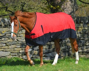 Manta para Caballo Roja y Negra de Nailon Impermeable, Lona Ecuestre para Protección del Caballo - Product Image 4