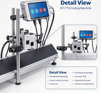 NOUVEAU K Smart Tech KT-7 TIJ Machine de codage jet d'encre en ligne, Imprimante industrielle de codes de date et de lots, Vente directe usine