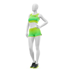 Custom Eco Friendly Lightweight Seamless Sports Set Yoga Sets 100% Polyester <b>Elastic</b> Waist <b>Belt</b> Tank Top Gym Shorts Fitness Wear - Product Image 5