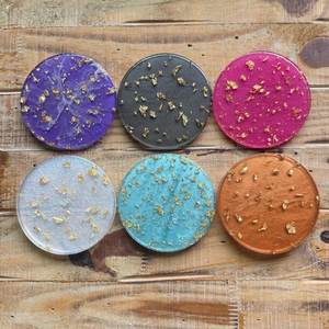 Emerald Handmade Ocean Wave <b>Epoxy</b> Resin Coaster Set Round Wood Coasters With <b>Epoxy</b> Inlay Modern Non Slip <b>Table</b> Mats Coasters - Product Image 5