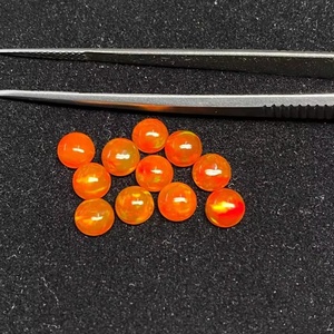 9mm Orange Ethiopien Welo Opale Plat Forme Ronde Cabochon Calibré Pierres Précieuses En Vrac Fabrication De Bijoux Du Fabricant Fournisseur - Product Image 2