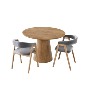 ARTERRA - Juego de Comedor Moderno de Lujo con Mesa Redonda de Madera de Teca y Sillas, Muebles Ecológicos para el Hogar, para Sala de Estar de Hotel - Product Image 1