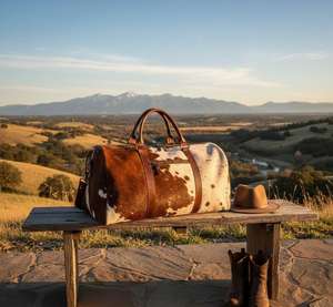 Bolsa de Viaje de Cuero Vacuno, Hecha a Mano, Ligera, con Cierre, de Gran Capacidad, Estilo Vintage - Product Image 5