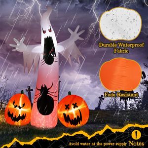 11.8 FT Halloween Outdoor Decorations Giant Scary Spider and Pumpkin Ghost Inflatables for Holiday Yard Decorations - Product Image 2