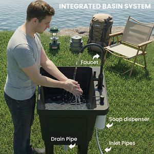 Lavatoio Portatile Nero da 23 Galloni con Dispenser di Sapone per Lavanderia Domestica - Product Image 6