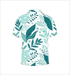 เสื้อโปโลผู้ชายสีขาวพิมพ์ลายใบไม้เขตร้อนลำลองฤดูร้อนแขนสั้นแฟชั่นเสื้อกอล์ฟ - Product Image 5