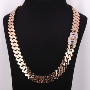 Cadena Cubana Miami de Oro Rosa de 14 Quilates con Diamantes Cultivados en Laboratorio de Alta Calidad, Collares con Diseño de Cierre Personalizado para Hombre - Product Image 3