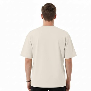 Camiseta de algodón para hombre, cuello redondo, manga corta, estilo oversize, lavada, color liso, con impresión de logotipo personalizado, casual, OEM, al por mayor - Product Image 2