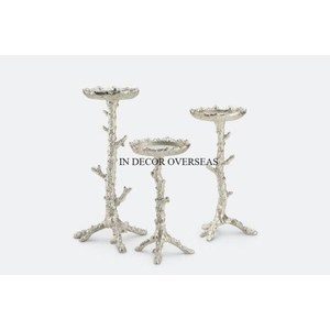 Trendy Pattern Arrival <b>Silver</b> Tree Branch <b>Candlestick</b> Holder Set Home Decoration Durable Metal Craft Wedding And Party Decor - Product Image 1