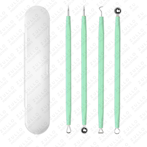 Green Stainless Steel Acne <b>Extractor</b> Tool Professional <b>Blackhead</b> and Whitehead Remover for Facial Skin Care - Product Image 4