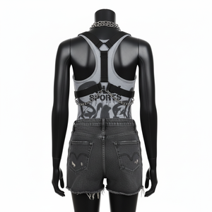 Traje de Baño para Mujer, 200 GSM, Poliéster y Spandex, Tela Elástica, Estampado Grafiti Gris, Diseño de Logotipo Personalizado - Product Image 2