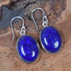 New Arrival Handmade Solid 925 Sterling Silver Dangle Drop Earrings Women Afghani <b>Lapis</b> <b>Lazuli</b> Oval Bezel Setting Anniversary - Product Image 5