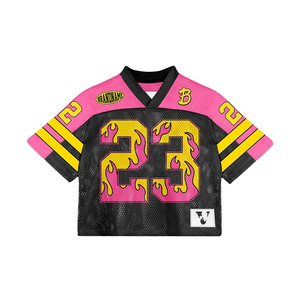 Camiseta de Fútbol Americano Retro Personalizada al por Mayor, Estampado Completo, Estilo Urbano, Alta Calidad, Impresión por Transferencia de Calor, Malla Transpirable, Corte Regular - Product Image 1