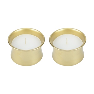 Luxury design Cosmos scented metal candle jar <b>set</b> of 2 gold plated candle jars luxury scented candle 2 <b>pc</b> <b>set</b> offer customize - Product Image 6