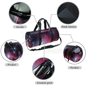Unisex Space Theme Duffle <b>Bag</b> Oval Shape Zipper Closure Multiple <b>Compartments</b> Water Resistant 20 36L Large Capacity Travel Carry - Product Image 2