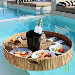 NOUVEAU DESIGN Plateau flottant de luxe en rotin fait main pour piscine, petit-déjeuner, fête et décoration de complexe hôtelier - Product Image 1