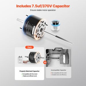 Condensateur de moteur de climatiseur Coleman Mach RV 1/3HP AC115V 3A 1675 RPM, pièce de rechange pour Fasc - Product Image 5