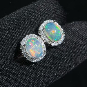 Mehrajuddin Gems 925 <b>Silver</b> Opal <b>Drop</b> <b>Earrings</b> Oval Shape Claw Setting Christian Luxury Women's Wedding Everyday Wear Jewelry - Product Image 4