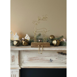 Stylish Reindeer Iron Wire Made Christmas <b>Stocking</b> <b>Holder</b> Metal Stand Durable Festive Decor Mantle Elegant Holiday Display Hook - Product Image 2