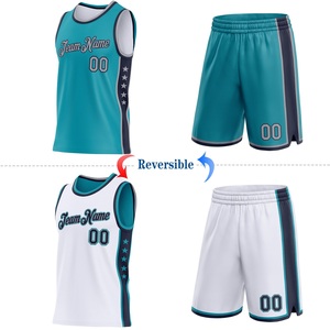 Maillot de basket réversible haute performance en tissu interlock 100 % polyester, séchage rapide, vêtements de sport d'équipe, design personnalisé - Product Image 4