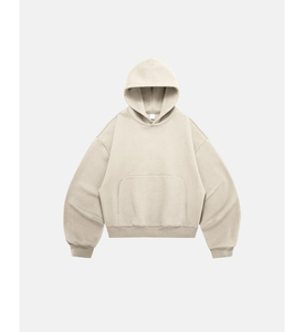 OEM New Winter High Street Streetwear Custom Logo Blank Drop Shoulder No <b>Strings</b> Oversized Regular Fleece <b>Hoodie</b> - Product Image 3