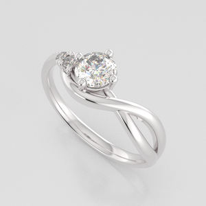 Anillo de Compromiso de Plata de Ley 925 para Mujer con Circonita y Baño de Platino - Product Image 2