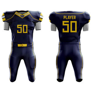 Uniforme de Fútbol Americano Sublimado Personalizado al por Mayor, Ropa Deportiva Transpirable para Equipos - Product Image 1