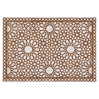 Tête de lit en bois d'ingénierie éclairée, design floral moderne, finition blanche style côtier, taille King Size, Smart Art Wood Carving