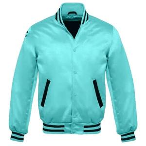 Veste universitaire verte pour homme KATBROS INDUSTRIES, couleur unie, fermeture éclair, col rabattu, vêtement décontracté d'automne, coupe régulière, toile - Product Image 5