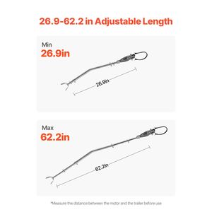 Supporto per Specchio di Poppa Regolabile 26.9-62.2 Pollici, Resistente alla Corrosione, Facile da Installare, con Parti e Accessori Resistenti - Product Image 5