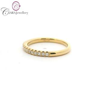 Alliance de mariage SIMPLE CLASSIQUE en or jaune massif 18 carats AU750 ou en or blanc avec diamant naturel pour les occasions de fête - Product Image 2