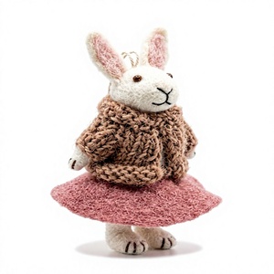 Adorno Navideño de Pared, Hecho a Mano, Ecológico, Tradicional, 100% Lana, con Forma de Conejo y Hongo, Pequeño y Bonito, para Interiores - Product Image 3