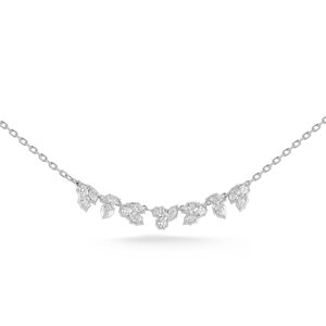 Lab Grown Diamond Curb Chain <b>Choker</b> Multi Shape Wholesale 14k 18k Solid Gold Pear Marquise Round Cut Prong Set 18 Inch Necklaces - Product Image 3